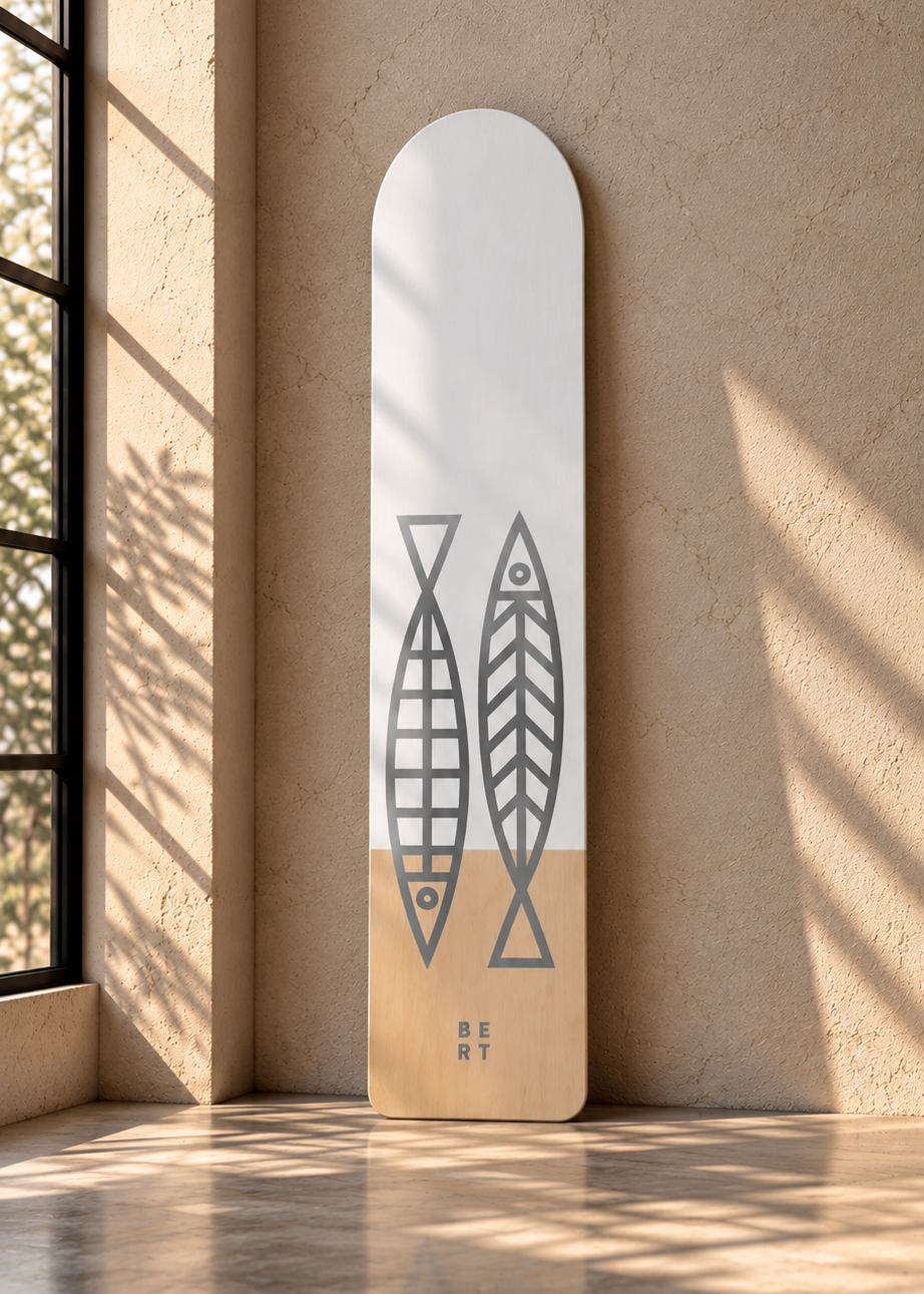 Fine Fish Silver Surf Board Art
