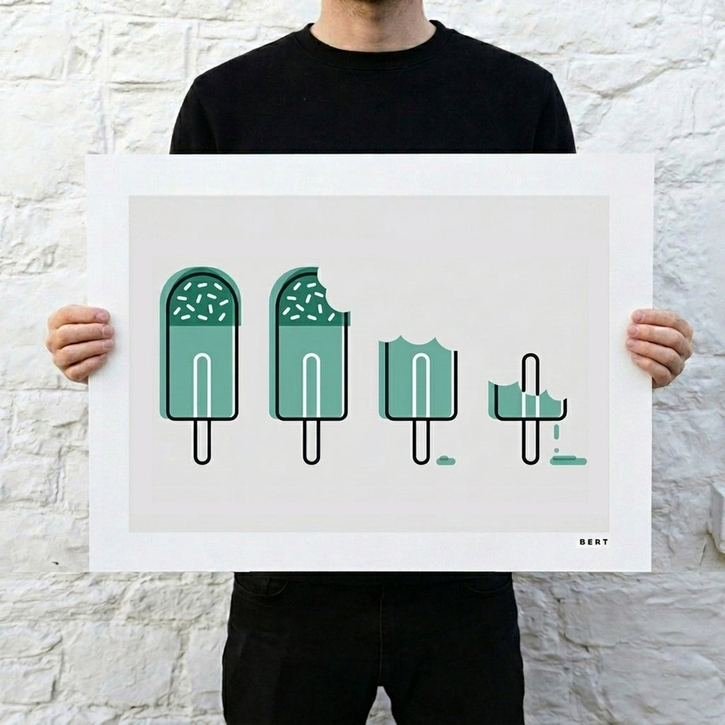 MELTING LIME GREEN ICE LOLLIES | SPECIAL EDITION WALL ART