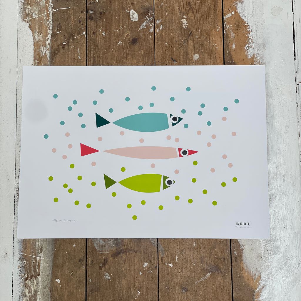 SSF24: A2 Unframed Fishy Bubbles Art