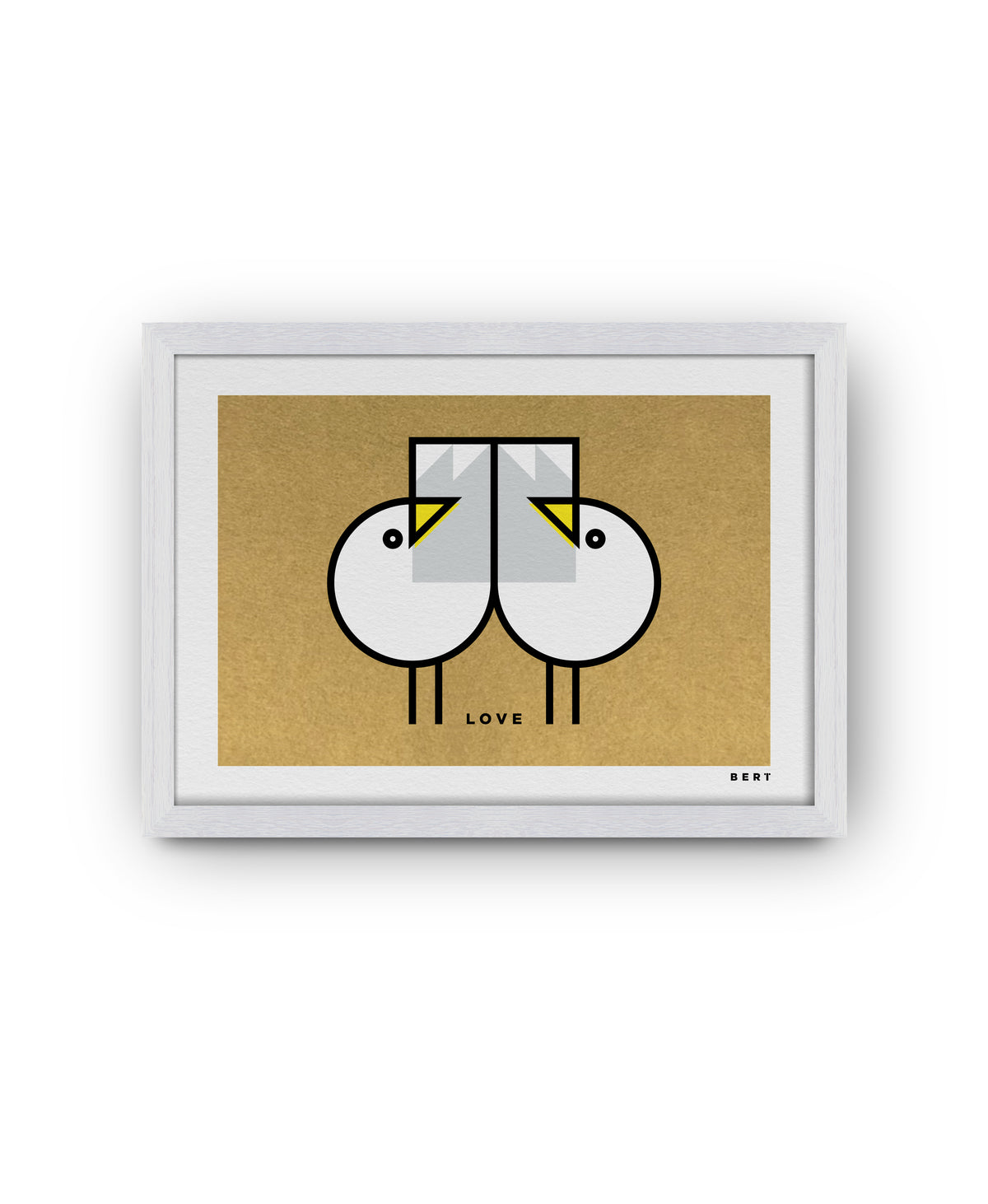 GREAT GULLS LOVE BIRDS GOLD | SPECIAL EDITION WALL ART