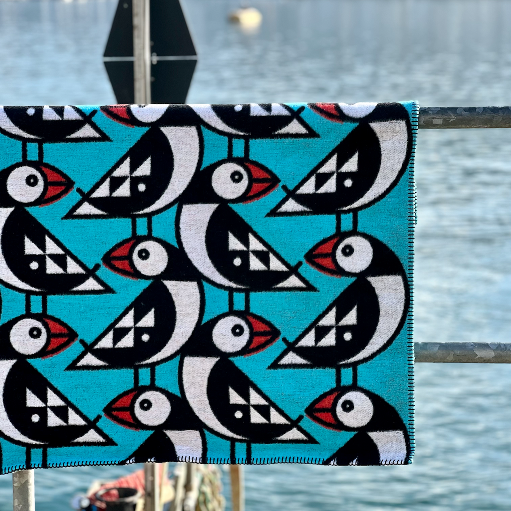 Petite Puffin Blue Blanket