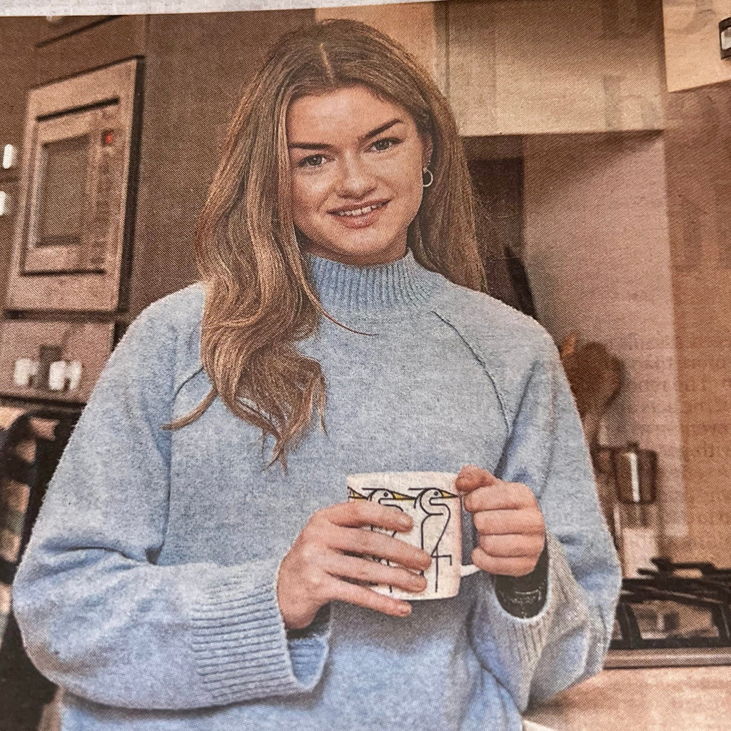 Heron mug spotted in The Times