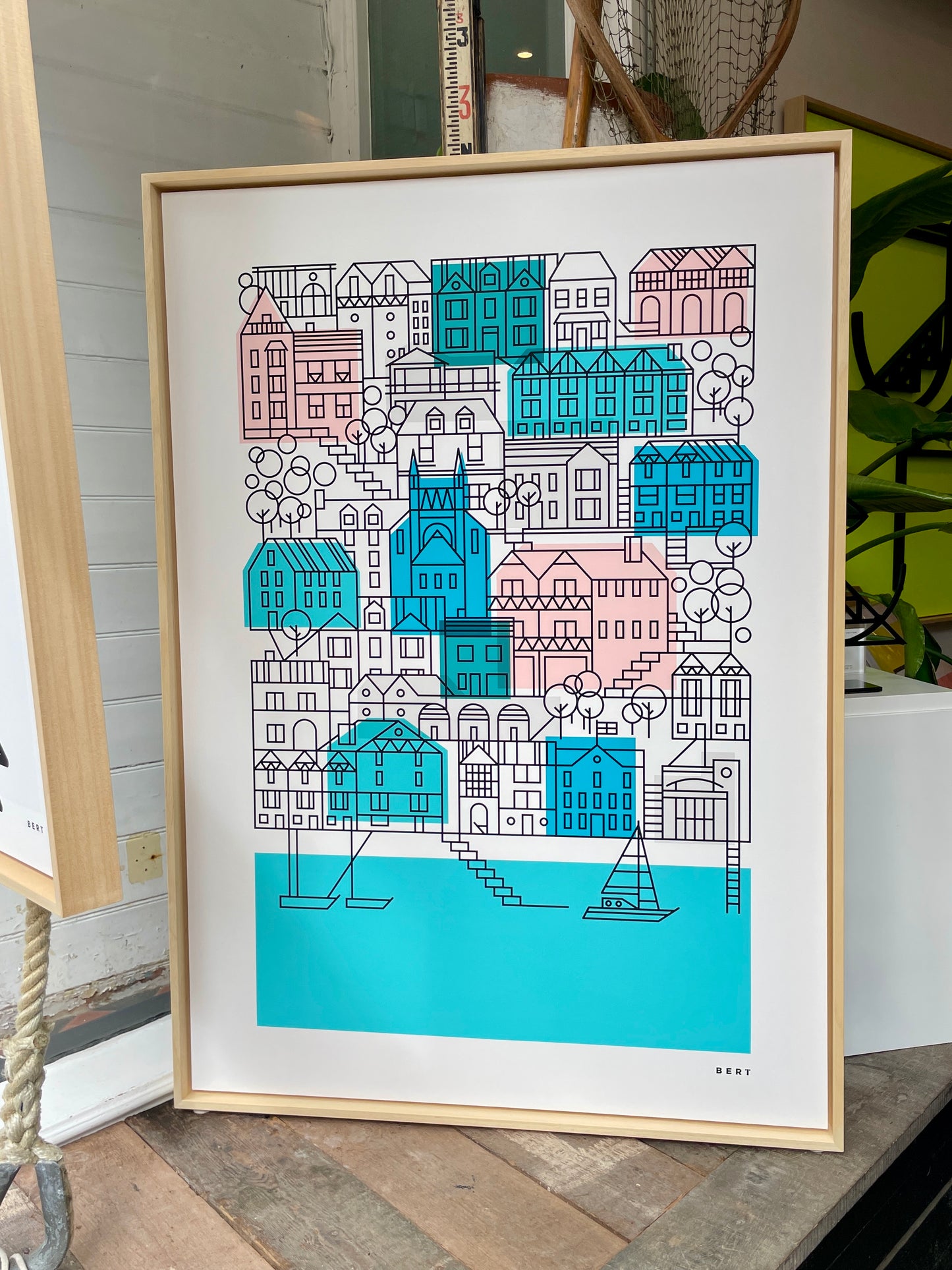 New! Dartmouth Houses | Large Framed Canvas