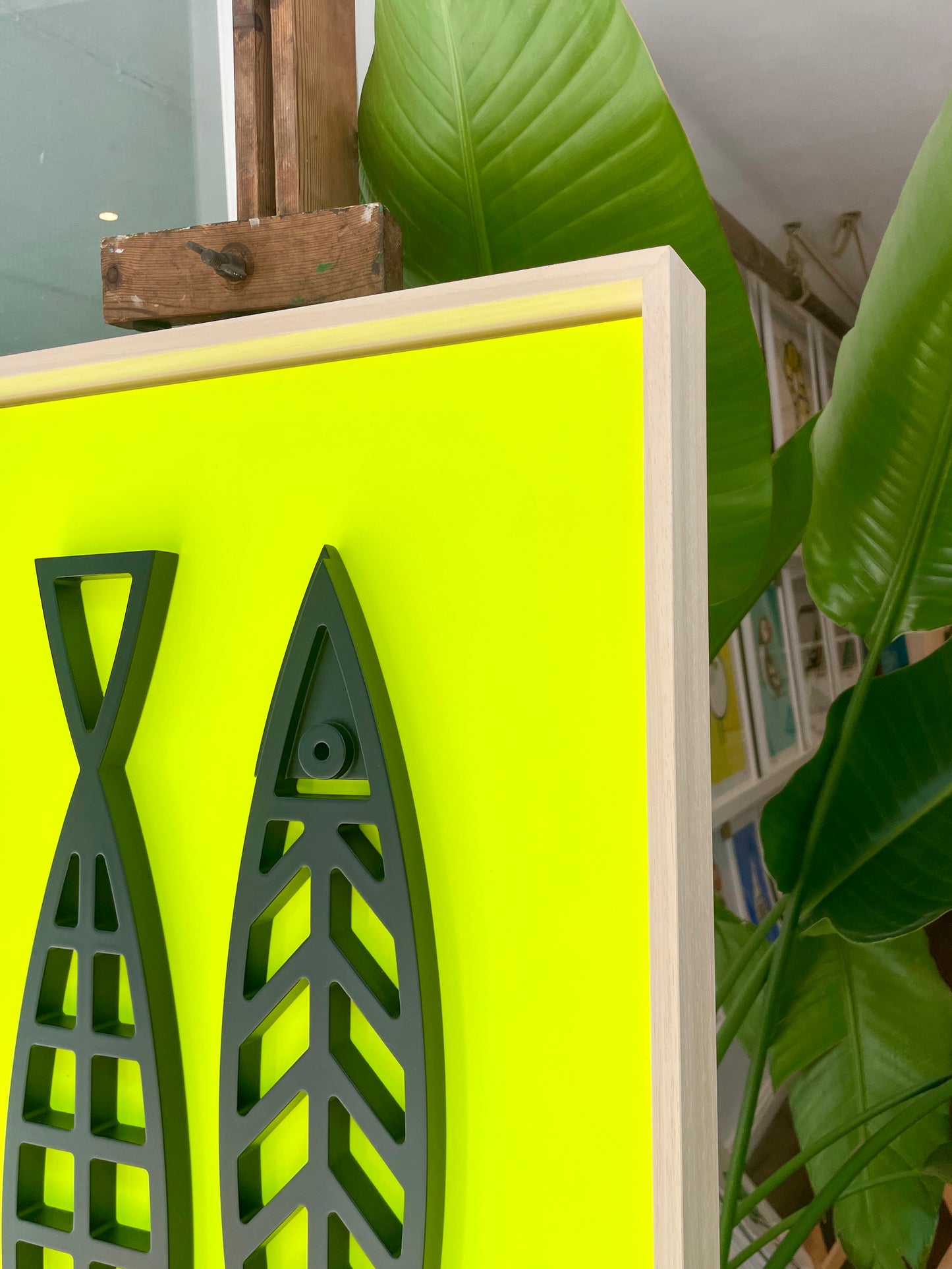 New! Fine Fish Neon | Wood Relief Art