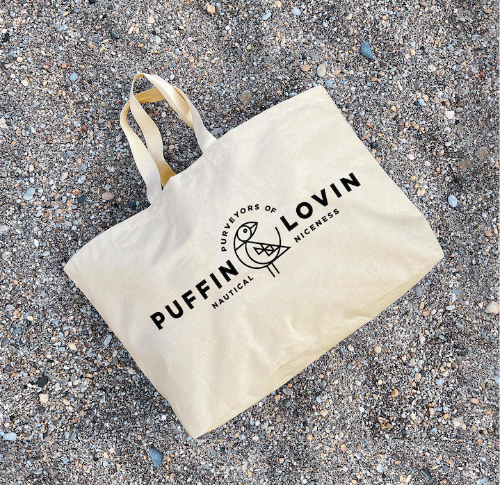 Special Offer! Puffin Lovin • Oversized Screen Printed Canvas Bag
