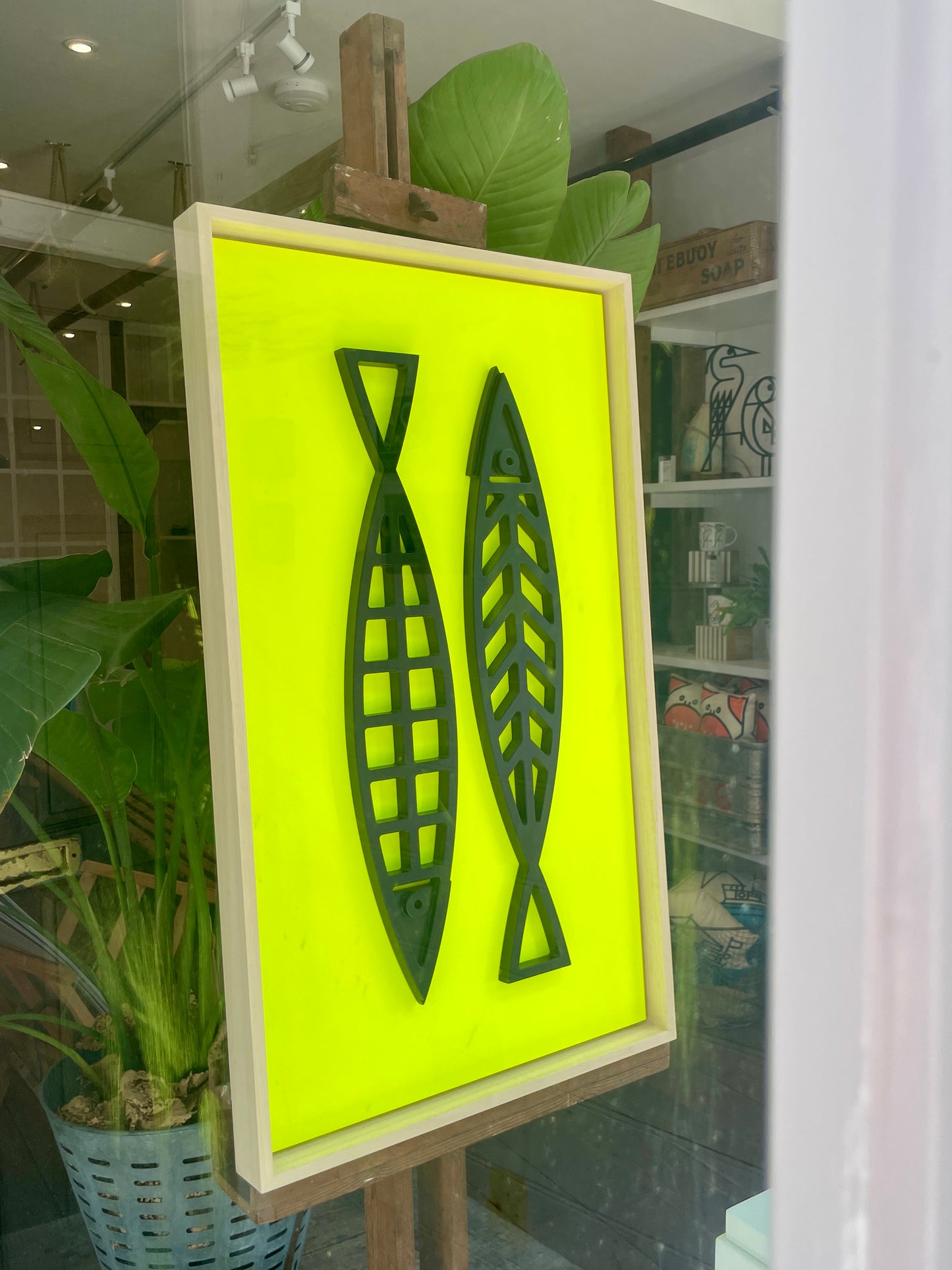 New! Fine Fish Neon | Wood Relief Art