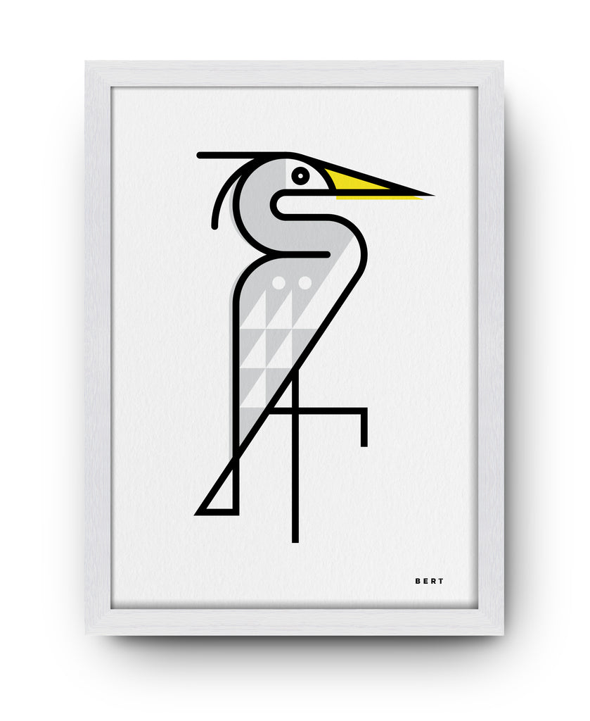 World Art Day | Handsome Heron  | A3 Print