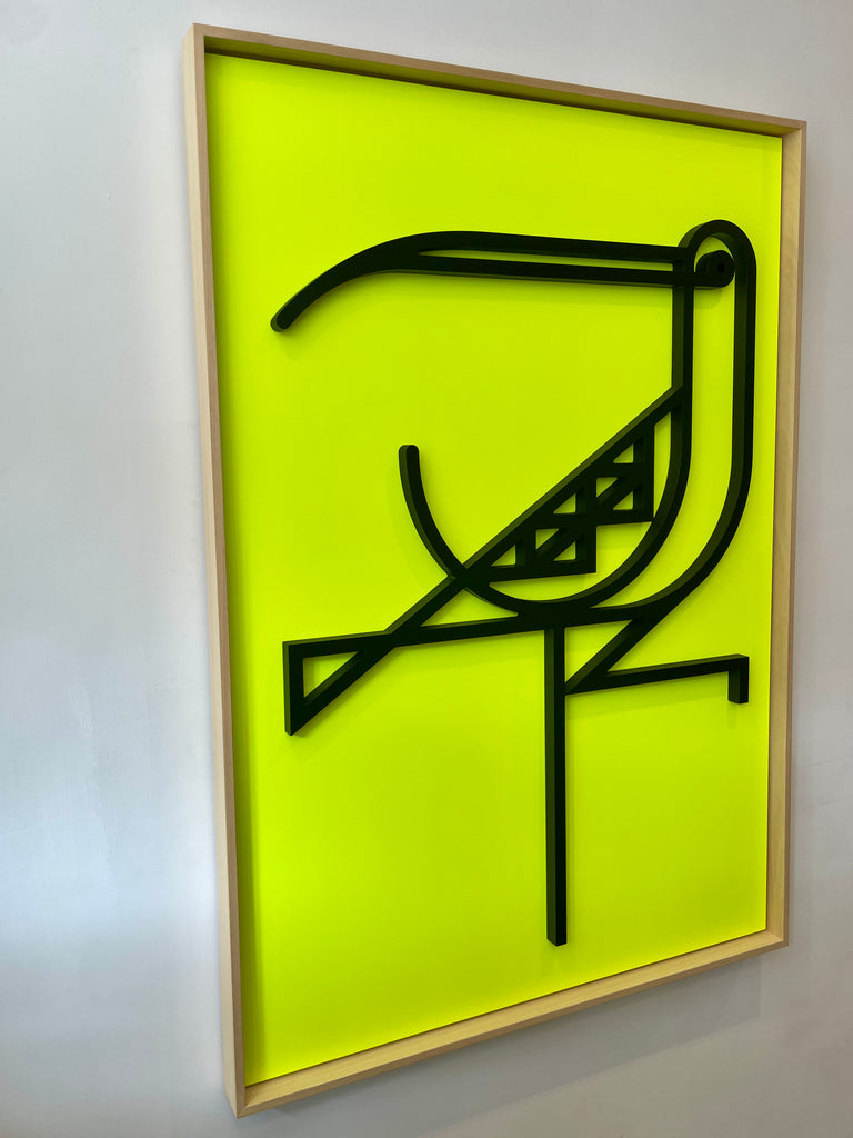 New! Curlew Neon | Large Wood Relief