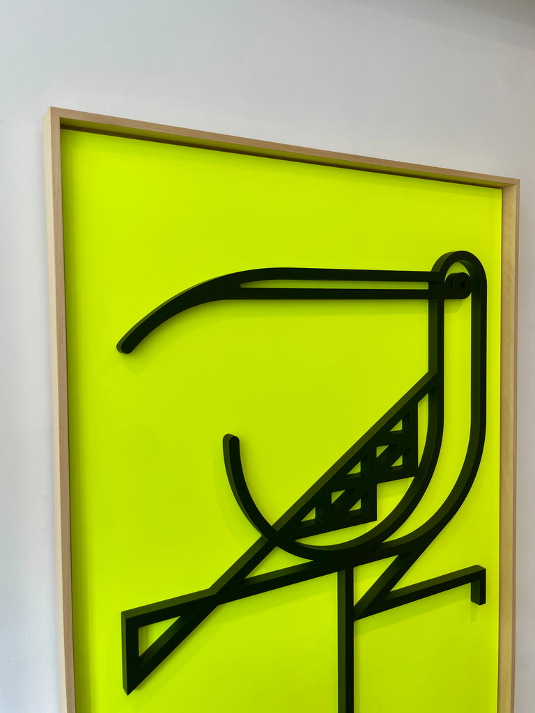 New! Curlew Neon | Large Wood Relief