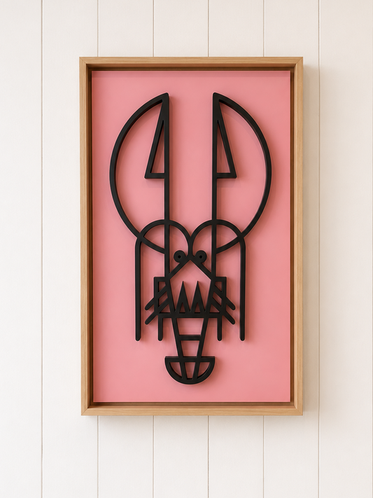 New! Lush Lobster Pink | Wood Relief Art