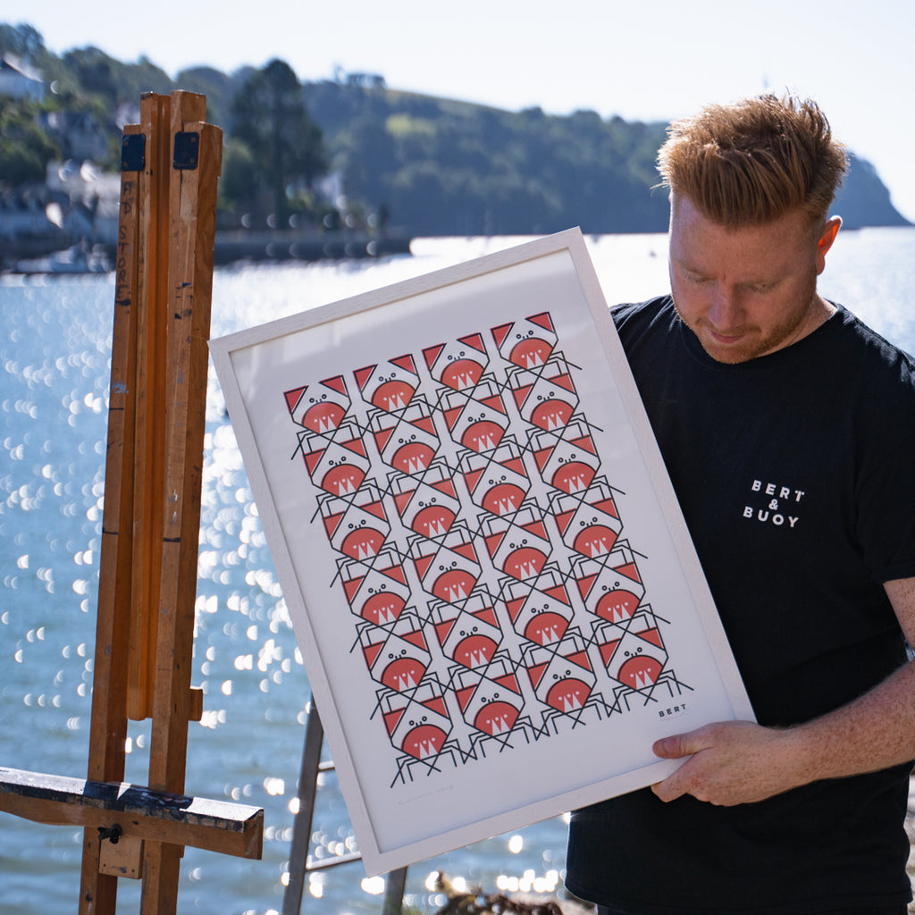 Studio Archive Sale - A2 & A3 Cunning Crab Pattern Screen Print