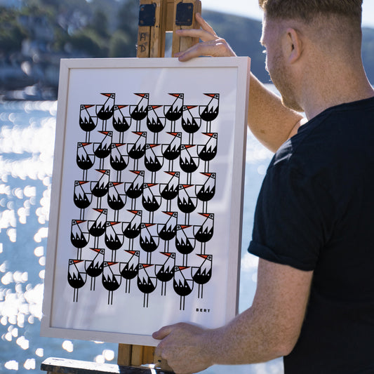 OYSTERCATCHER PATTERN | OPEN EDITION WALL ART