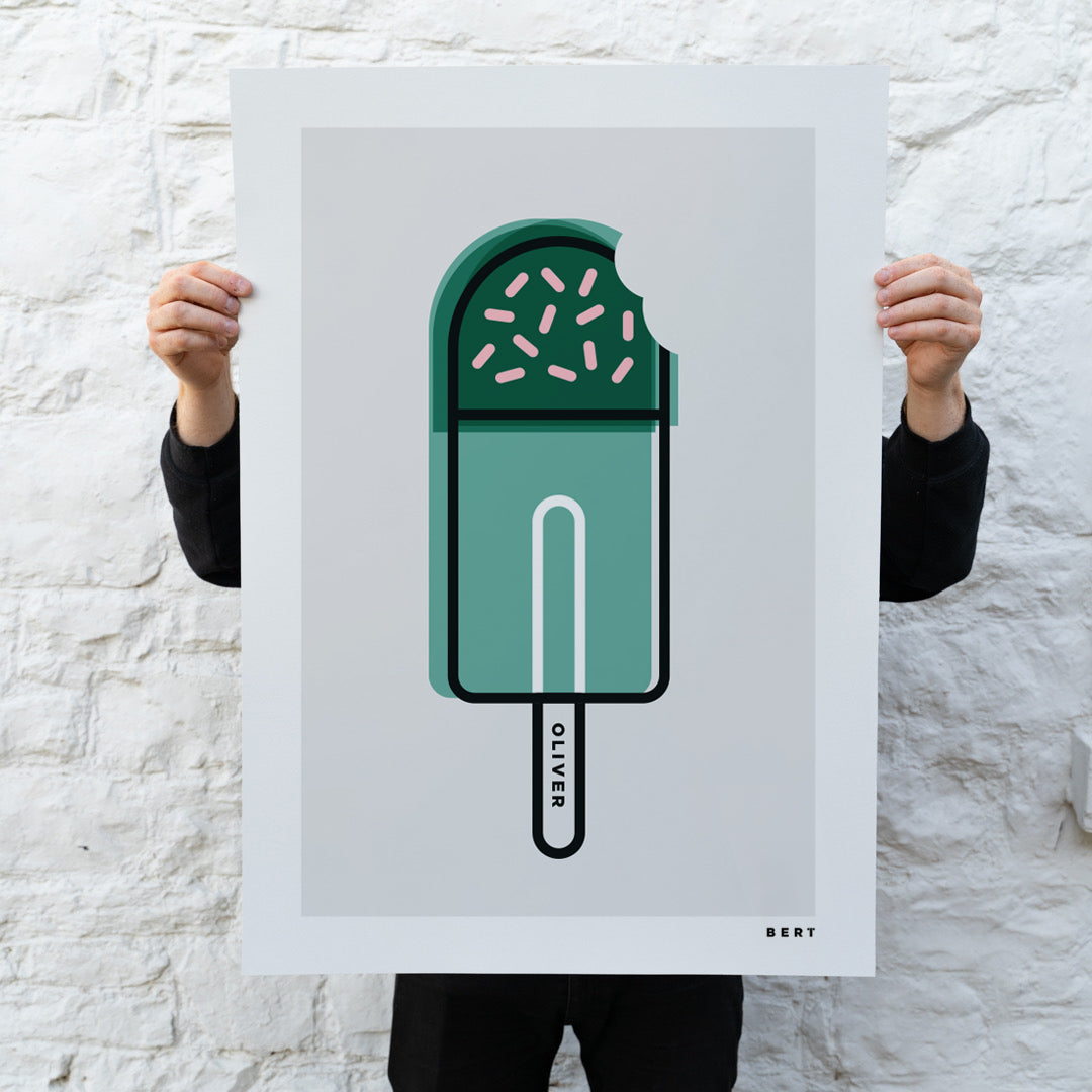 FAB ICE LOLLY GREEN | SPECIAL EDITION WALL ART *PERSONALISATION AVAILABLE*