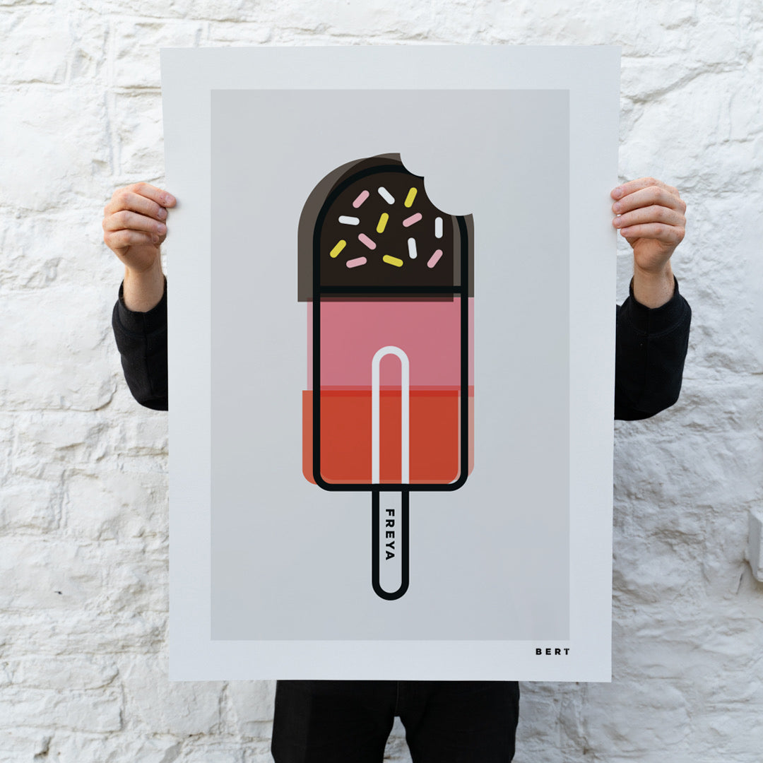 FAB ICE LOLLY PINK | SPECIAL EDITION WALL ART *PERSONALISATION AVAILABLE*