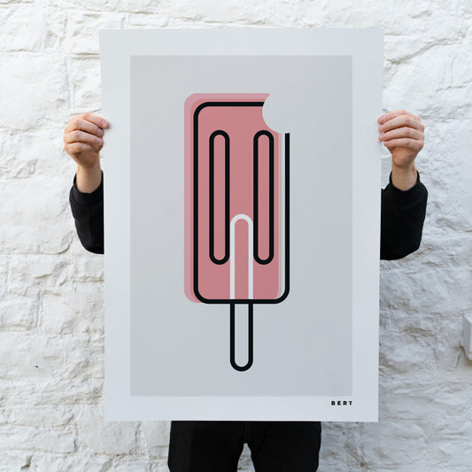 STRAWBERRY ICE LOLLY | SPECIAL EDITION WALL ART *PERSONALISATION AVAILABLE*
