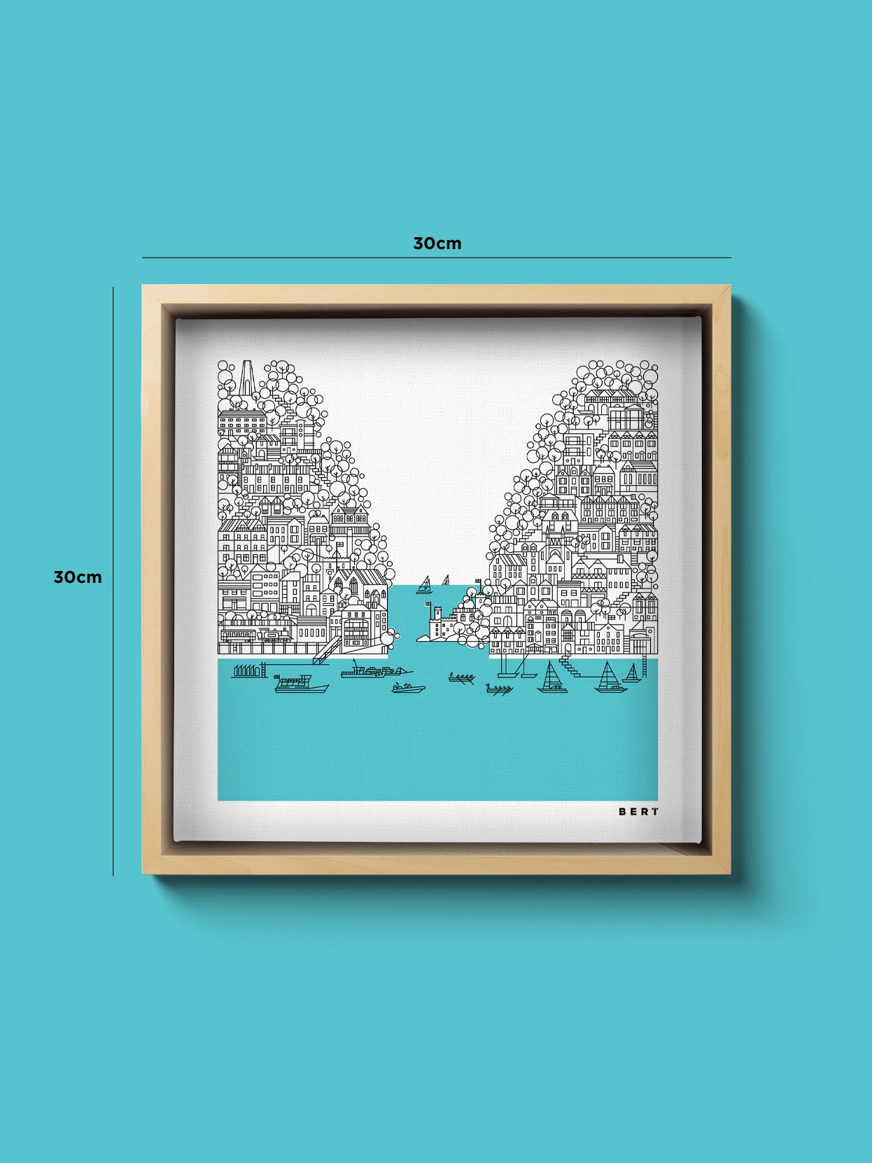 New! Dartmouth to Kingswear| Small Square Framed Canvas
