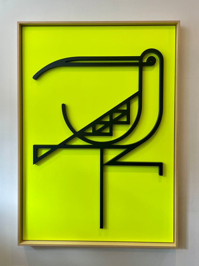 New! Curlew Neon | Large Wood Relief