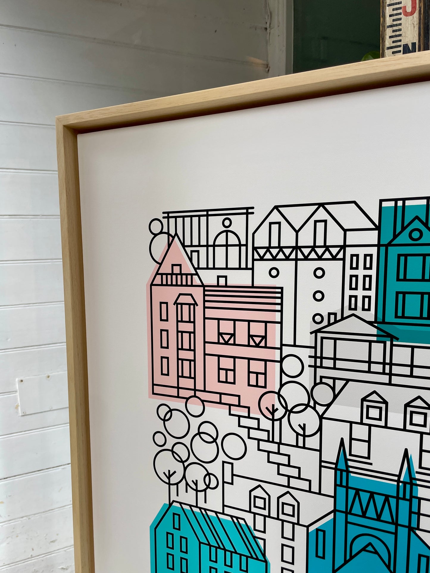 New! Dartmouth Houses | Large Framed Canvas