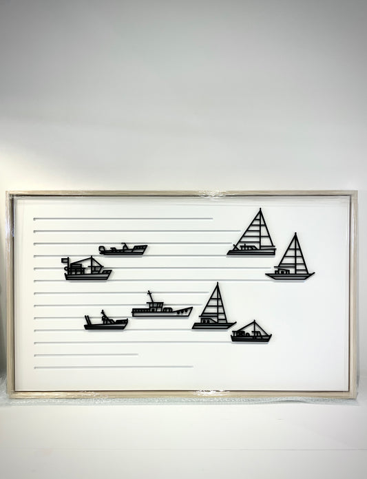 New! Set Sail Landscape | Large Wood Relief Art