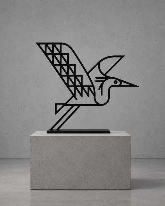 Heron Large Sculpture - Black Metalwork - Limited Edition