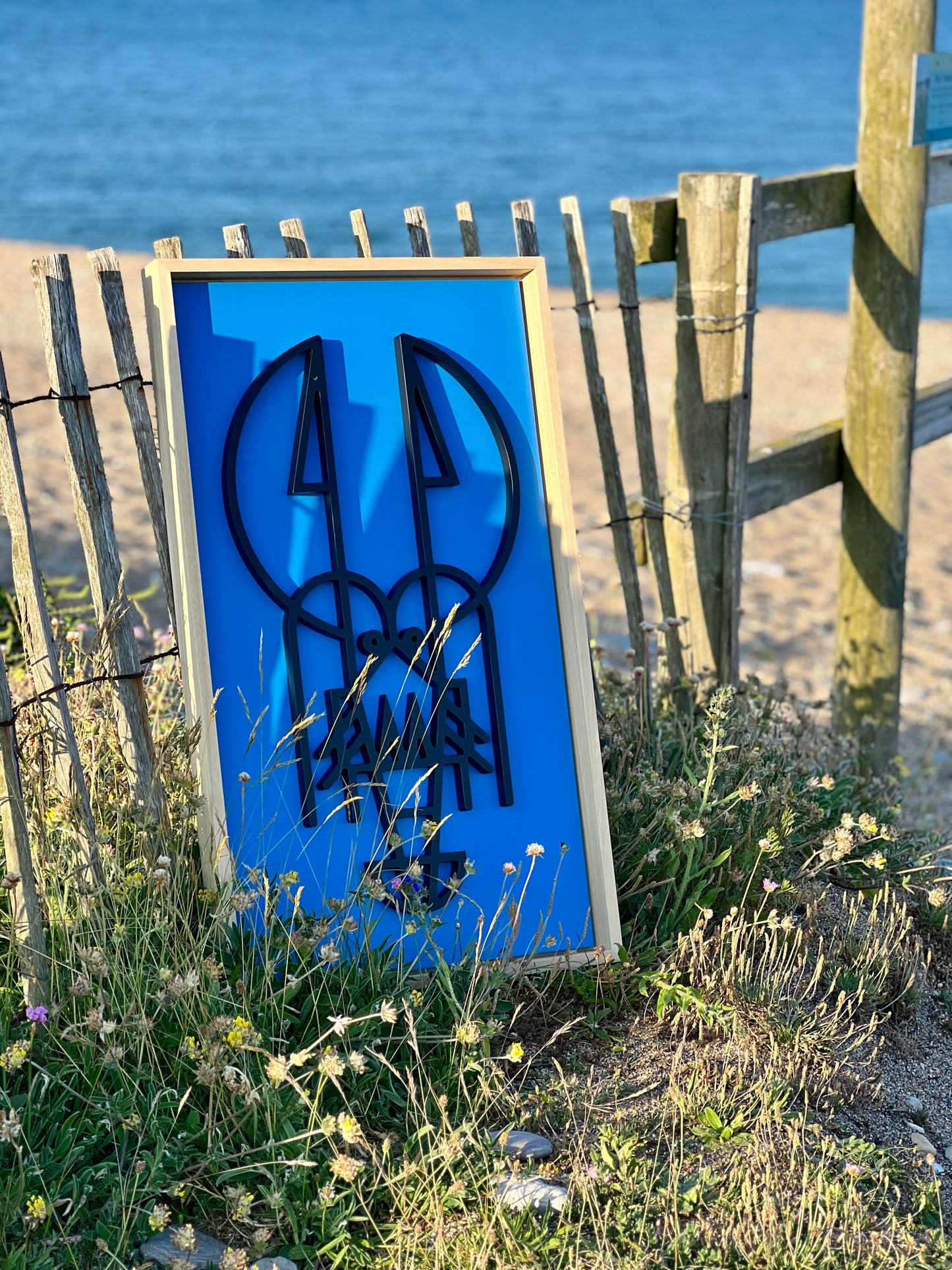 New! Lush Lobster Blue | Wood Relief Art