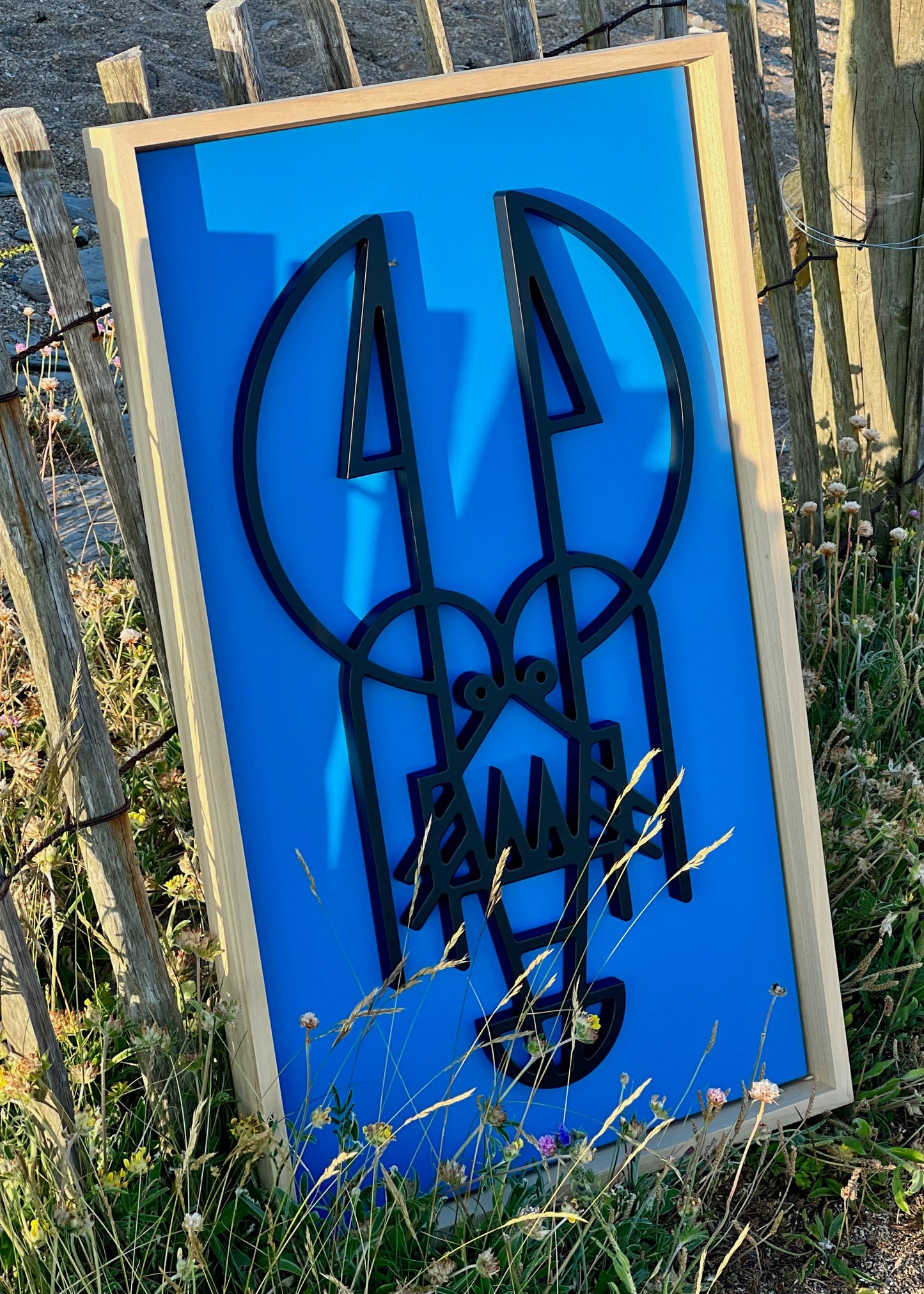 New! Lush Lobster Blue | Wood Relief Art