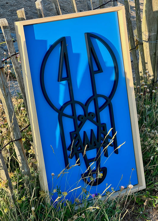 New! Lush Lobster Blue | Wood Relief Art