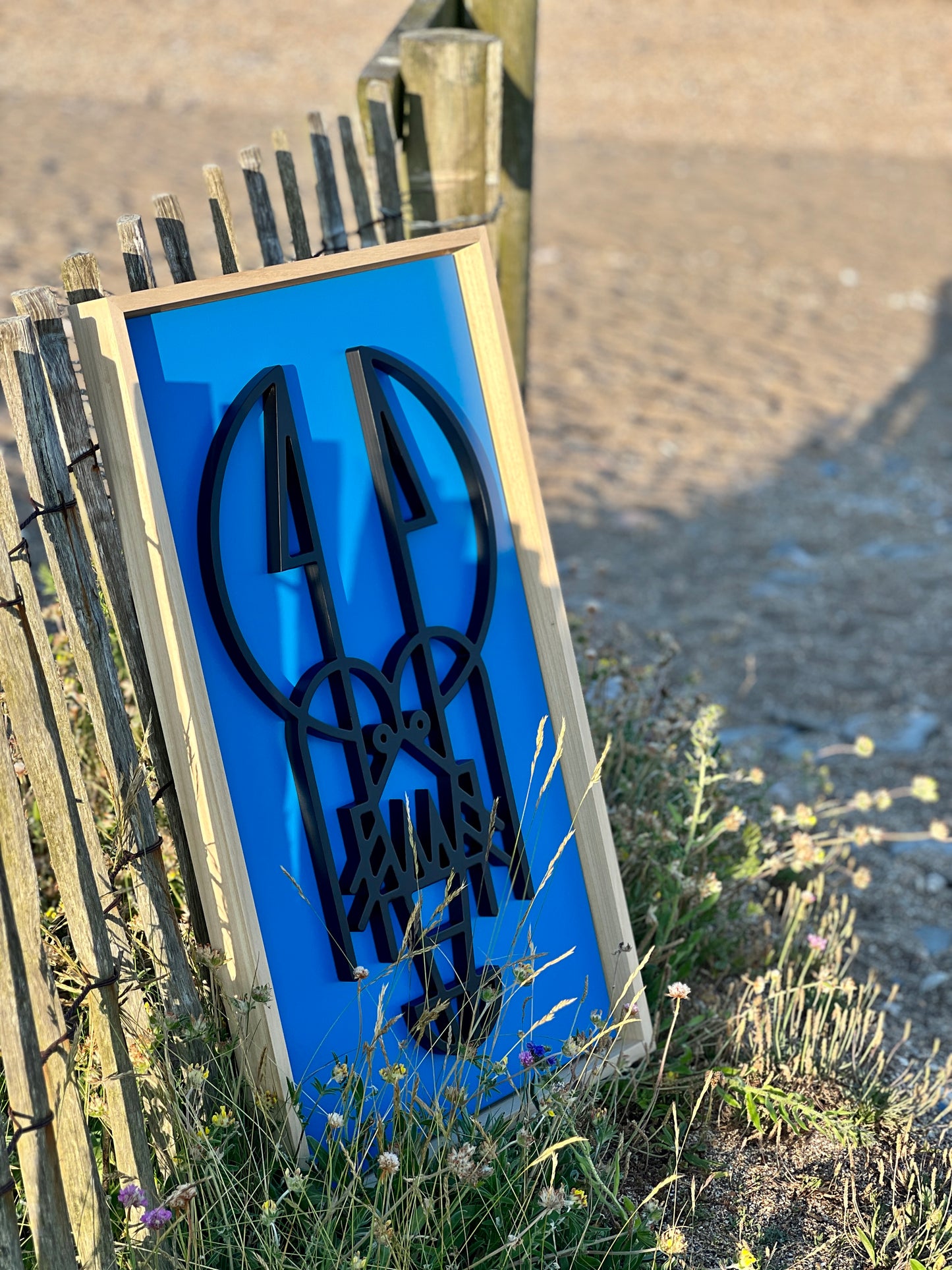 New! Lush Lobster Blue | Wood Relief Art