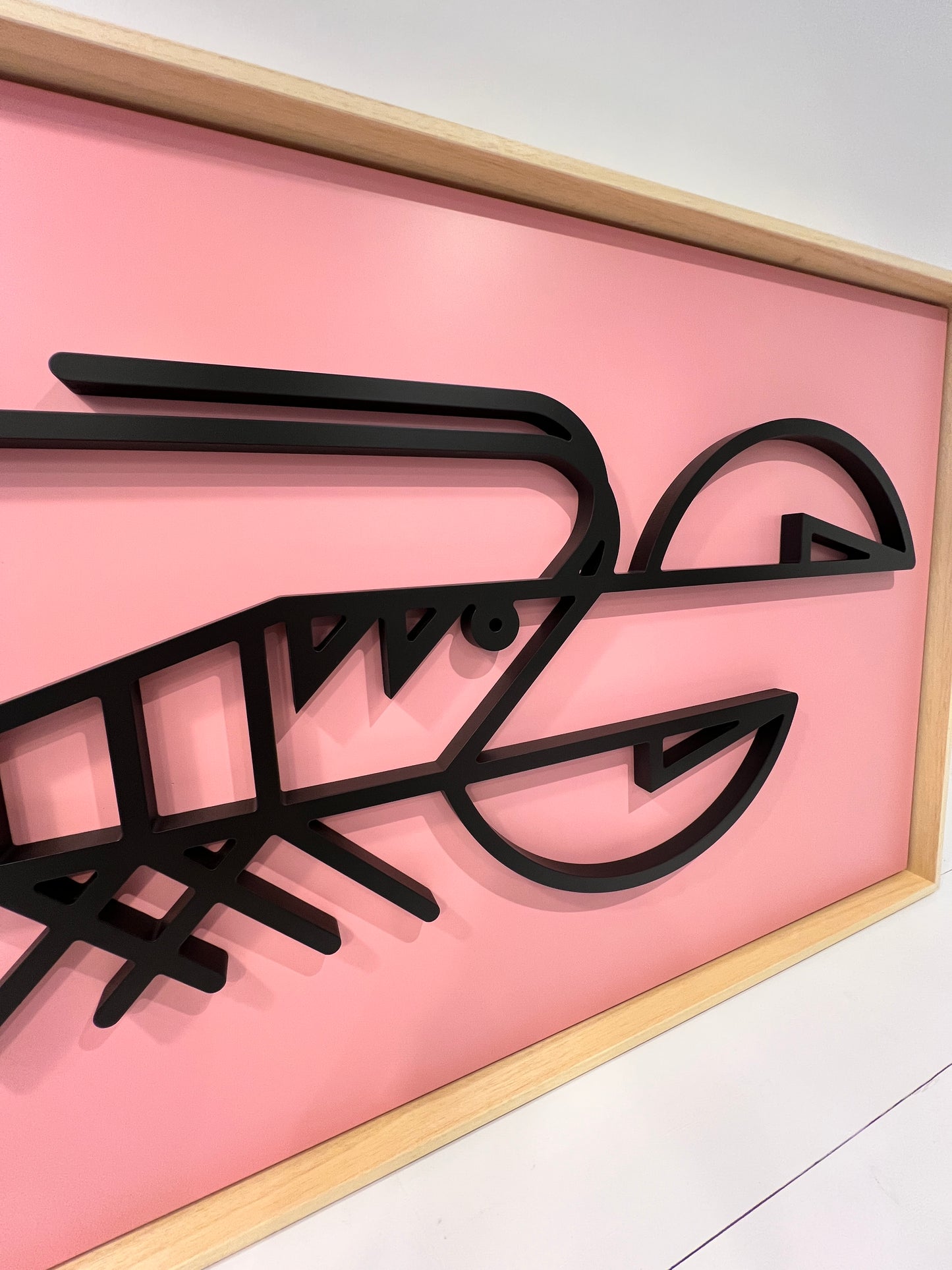 New! Lobster Landscape Pink | Wood Relief Art