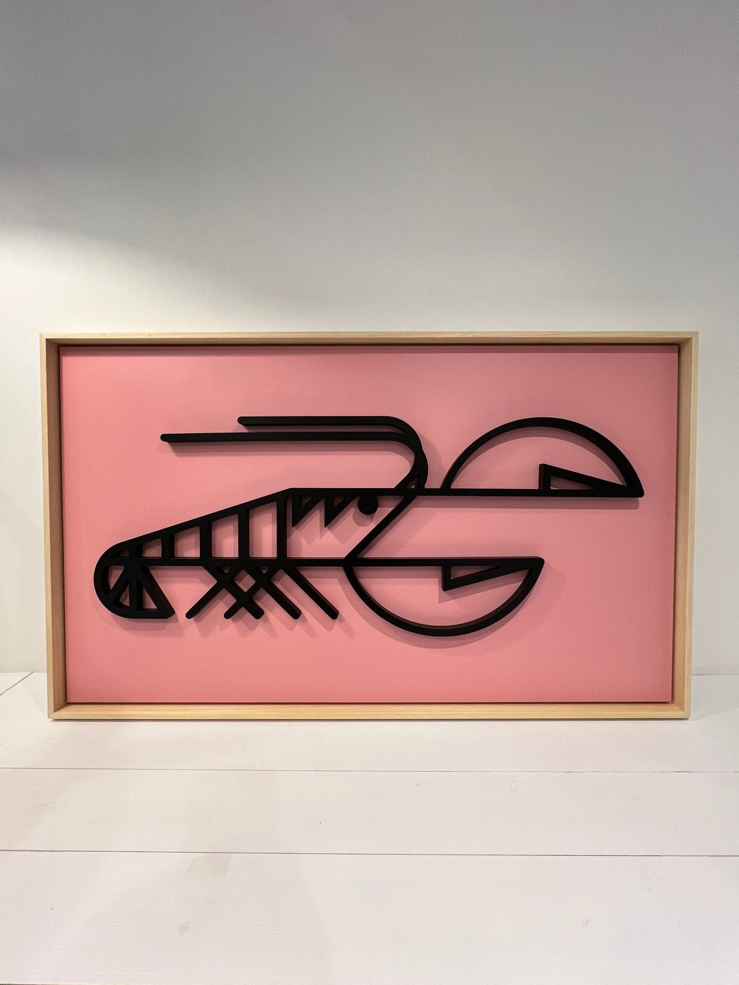 New! Lobster Landscape Pink | Wood Relief Art