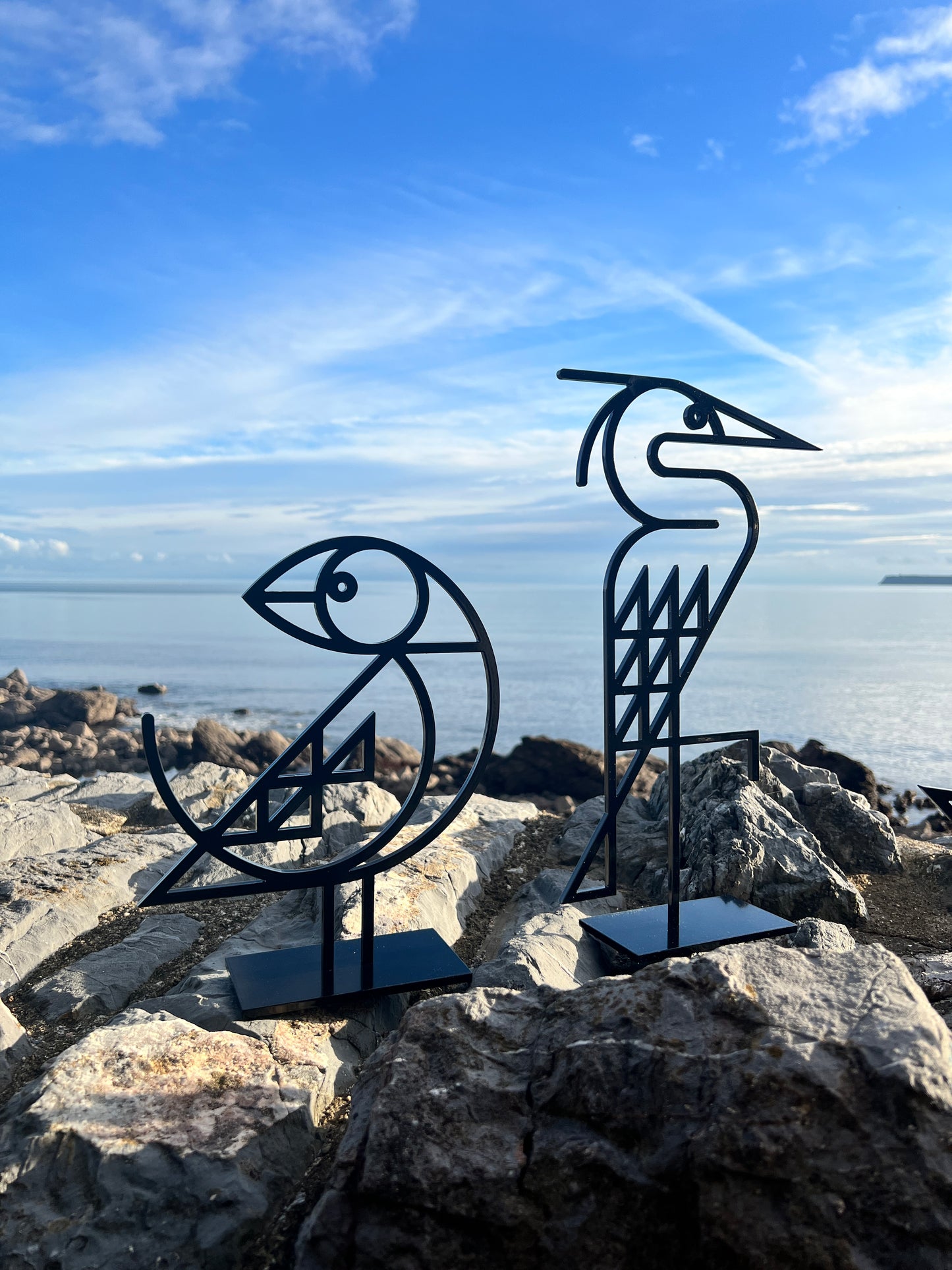Handsome Heron Line Art Metalwork Sculpture