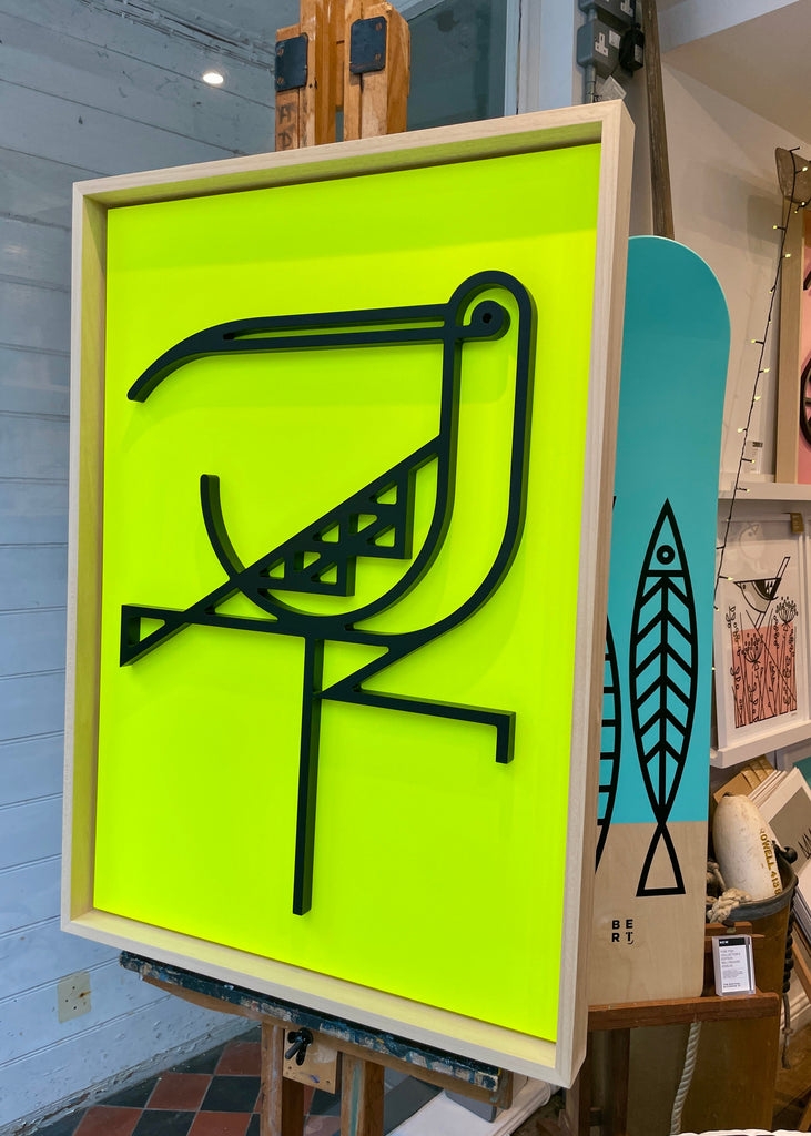 New! Curlew Neon Yellow | Medium Wood Relief