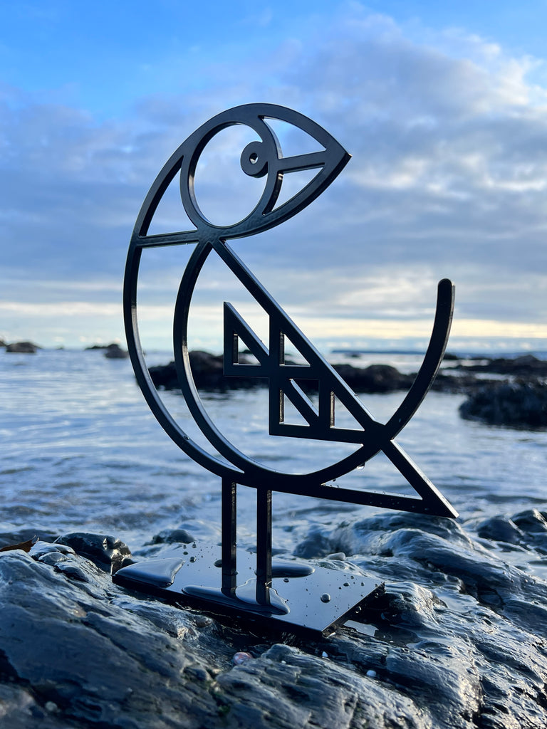 Bert Fowler | Petite Puffin Line Art Metal Sculpture
