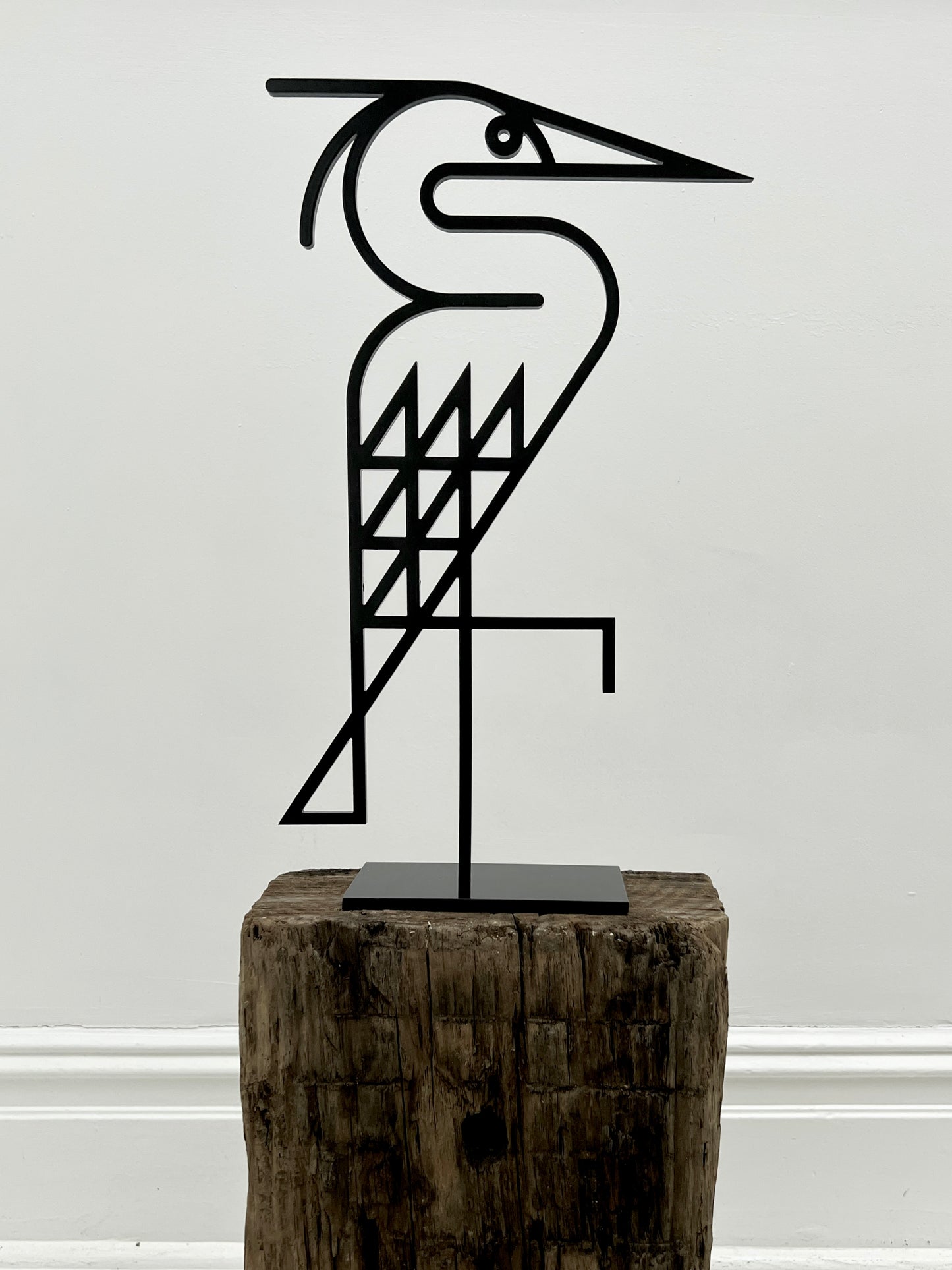 Handsome Heron Line Art Metalwork Sculpture
