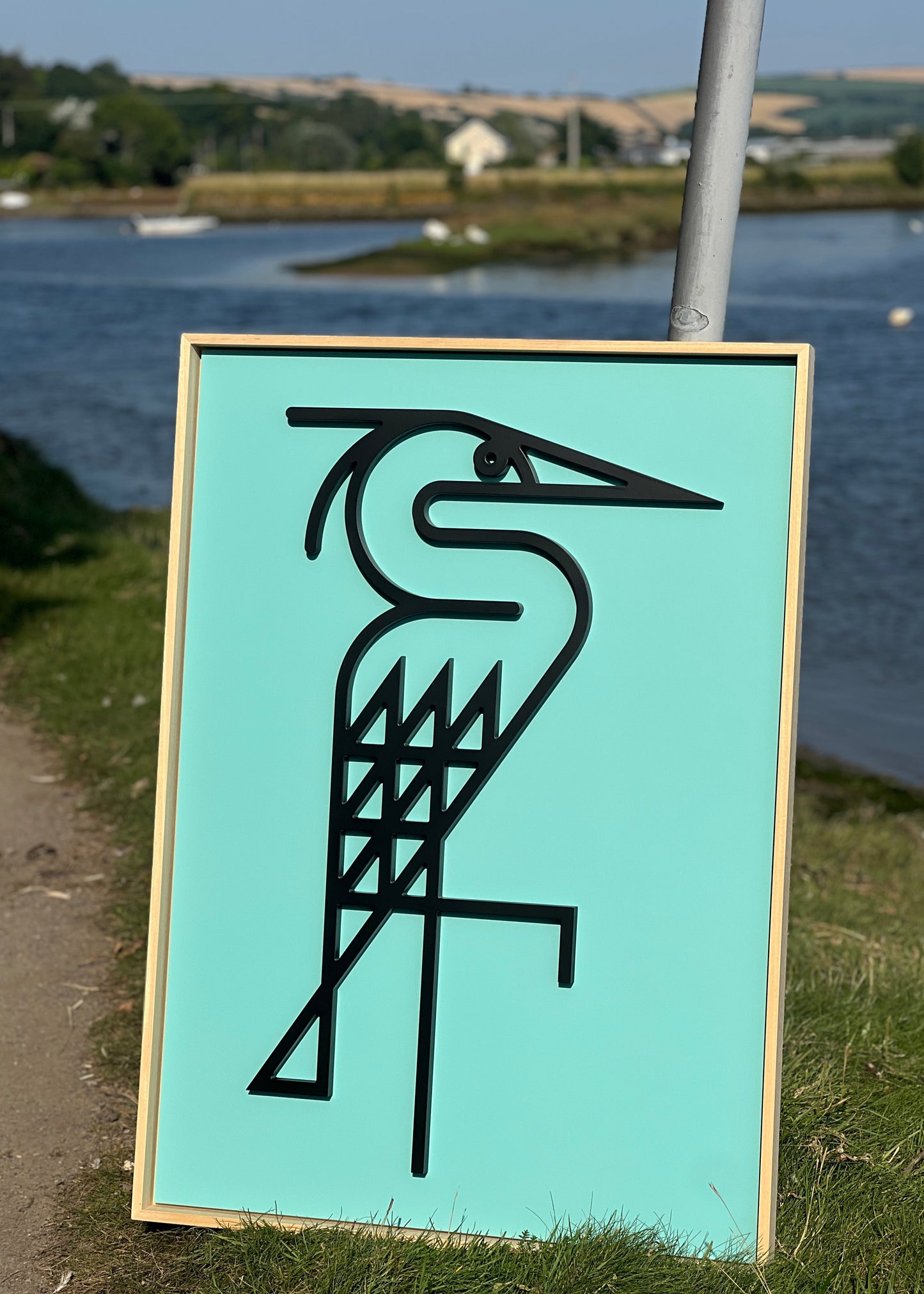 New! Heron Seafoam | Wood Relief Art