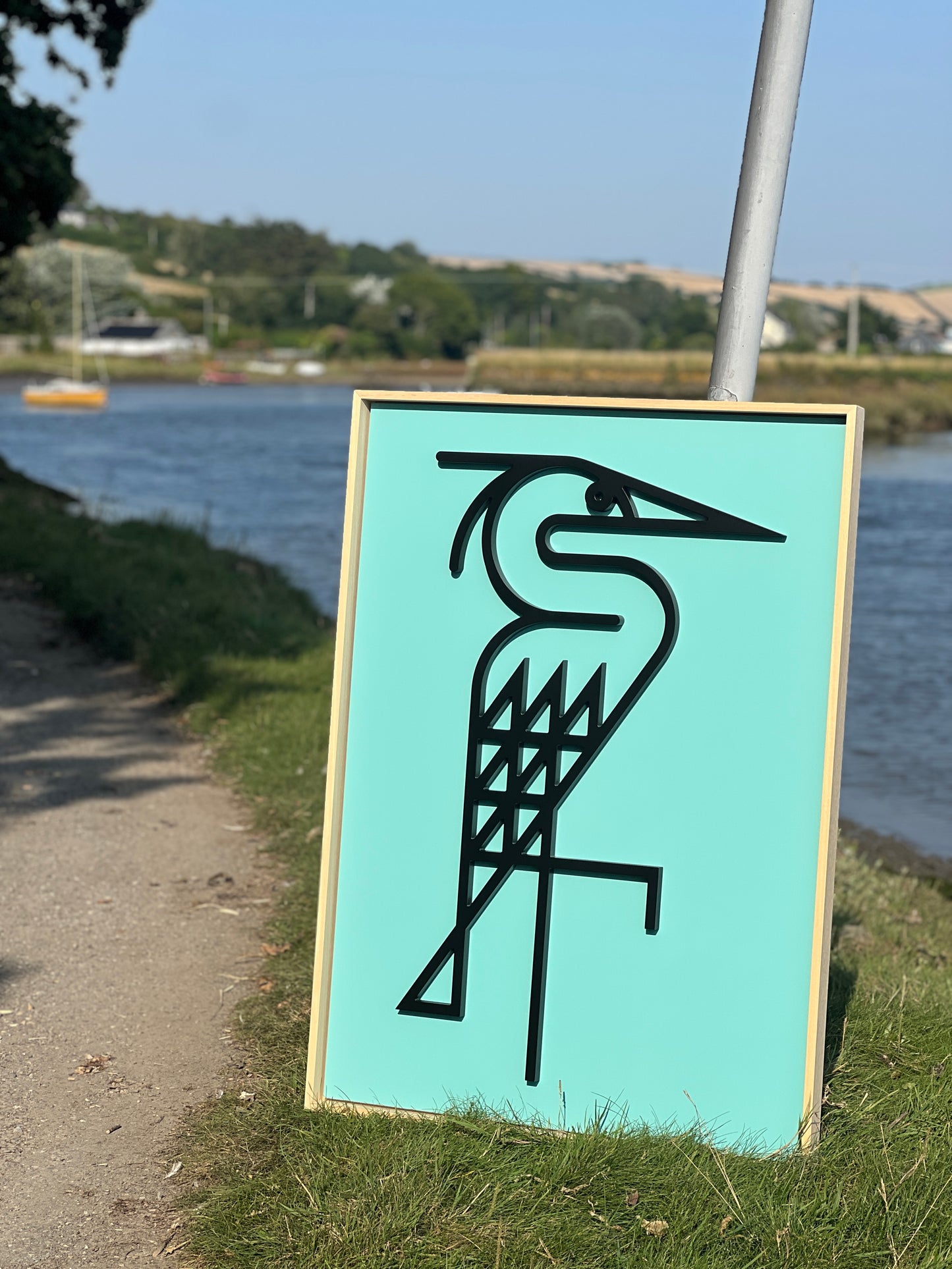New! Heron Seafoam | Wood Relief Art