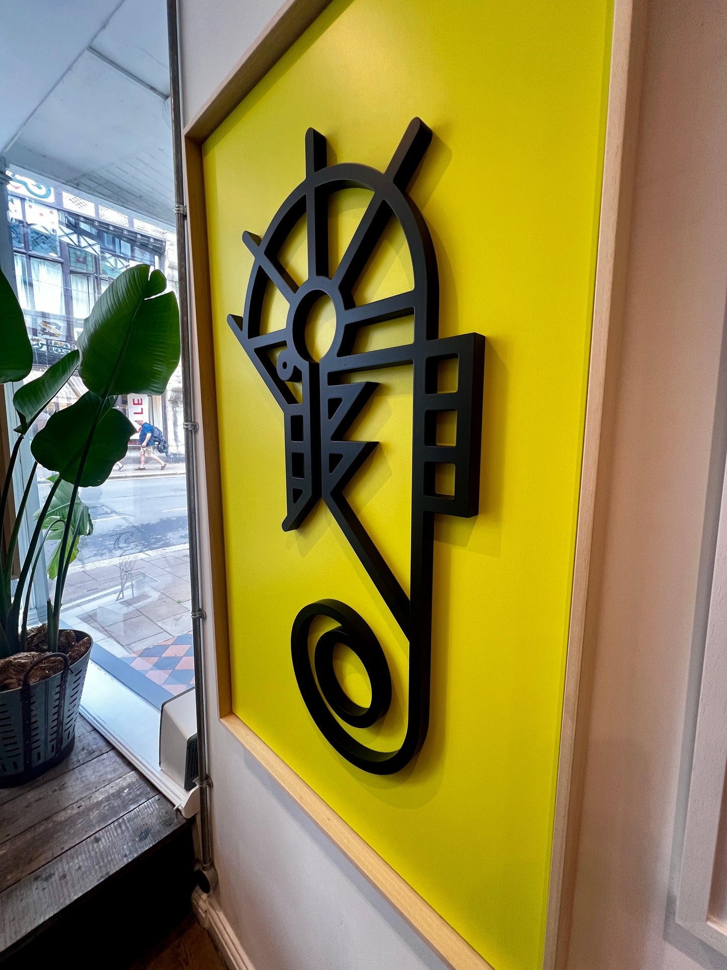 New! Seahorse Yellow | Wood Relief Art