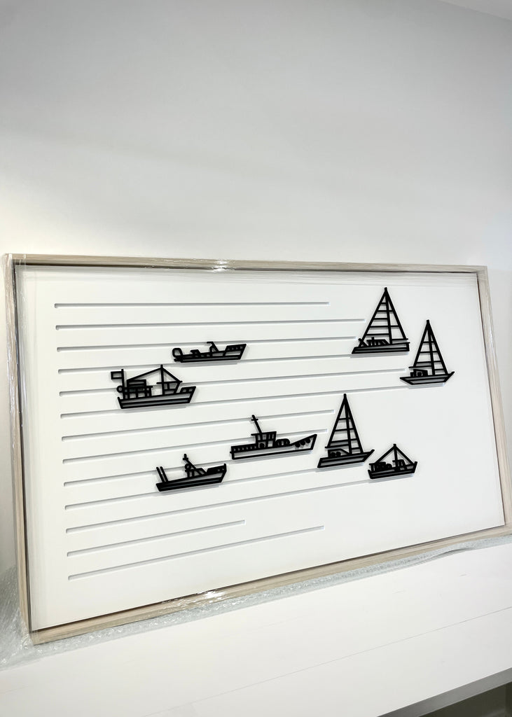 New! Set Sail | Large Wood Relief Art