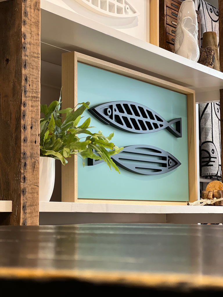 New! Fine Fish Seafoam | Medium Wood Relief