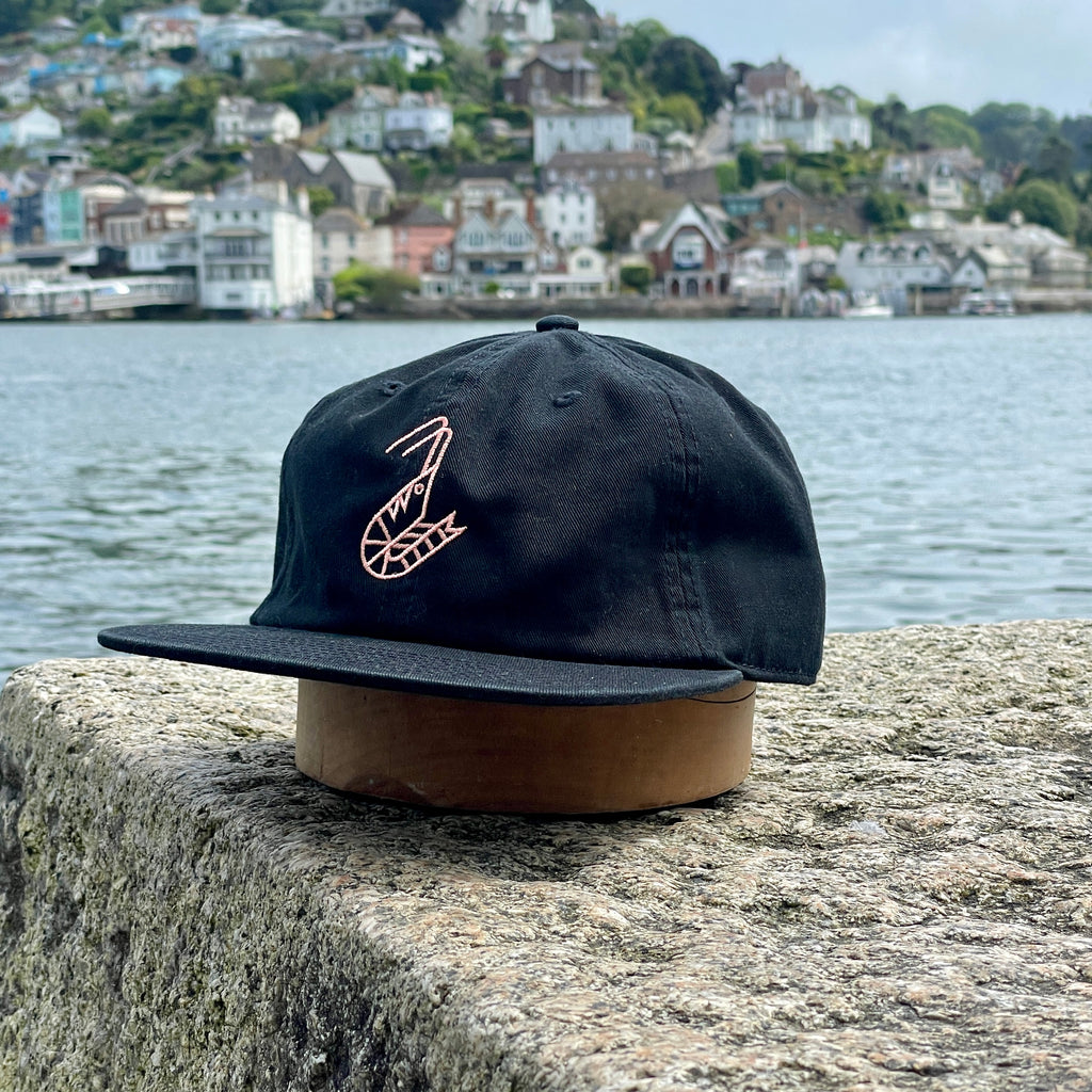 New! South Devon Shrimp Club | Black Cotton & Embroidered Cap