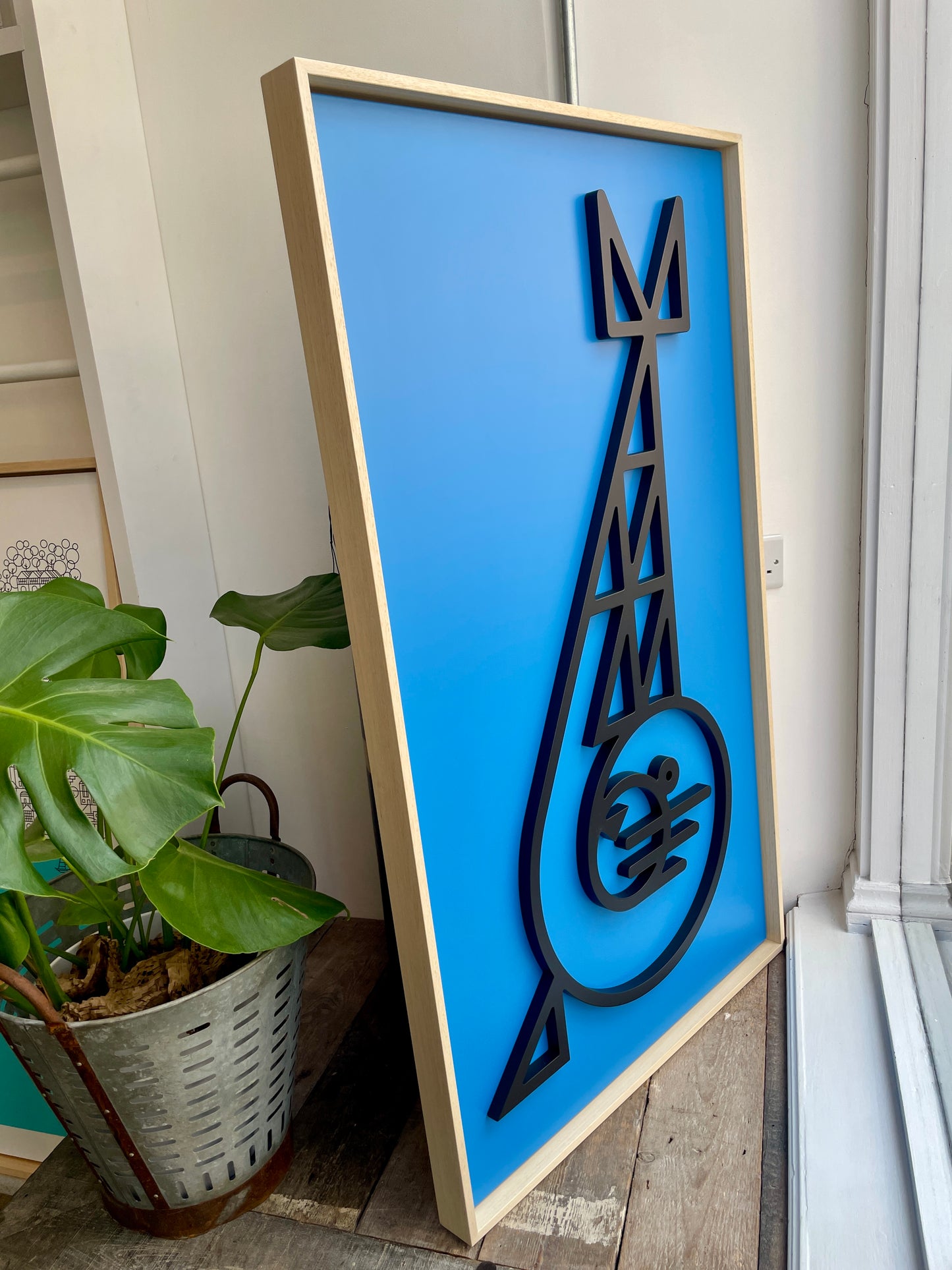 New! Seal Blue | Wood Relief Art