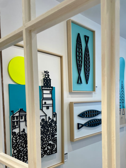 Fine Fish Seafoam | Medium Wood Relief