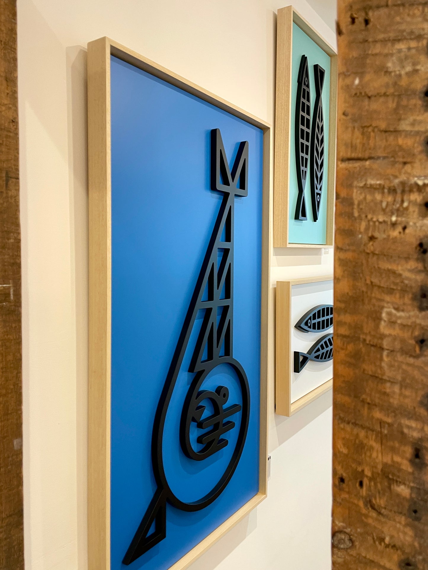New! Seal Blue | Wood Relief Art