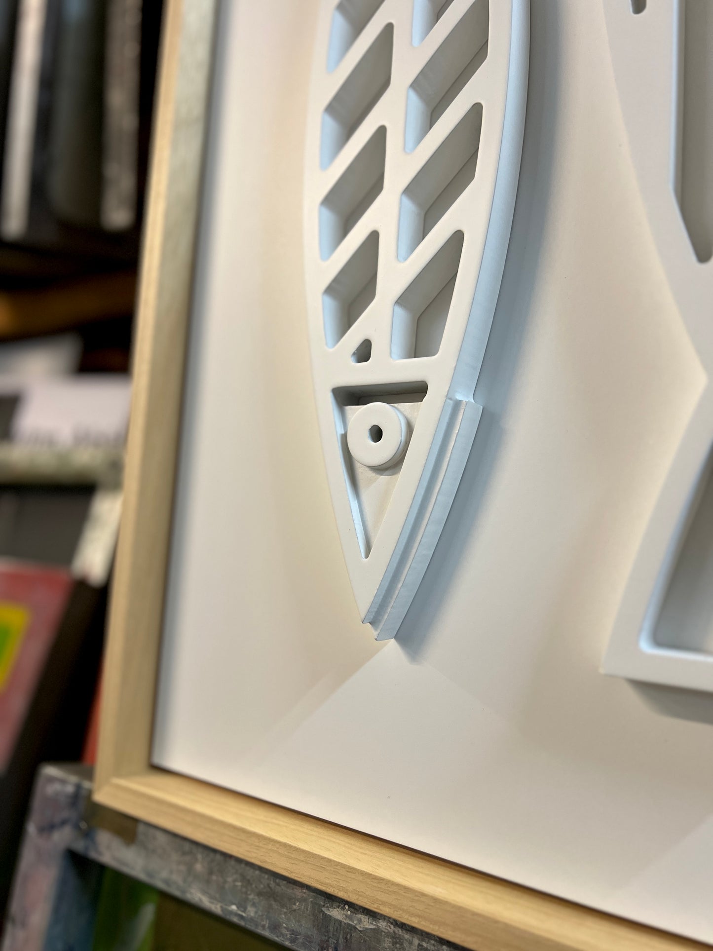 New! Fine Fish White | Wood Relief Art