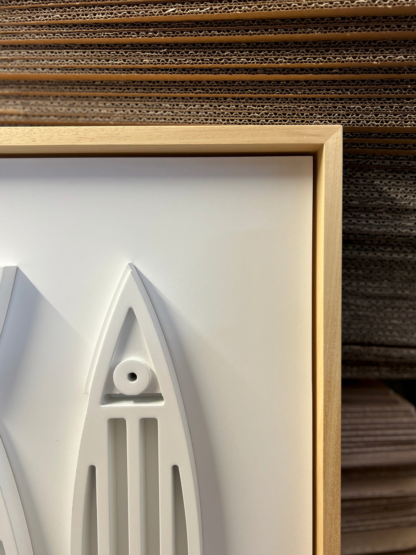 New! Fine Fish White | Wood Relief Art