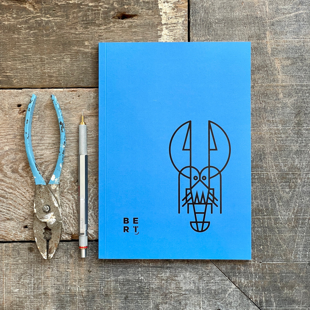 Bert Fowler Lobster Notebook | A5 100 Plain Pages