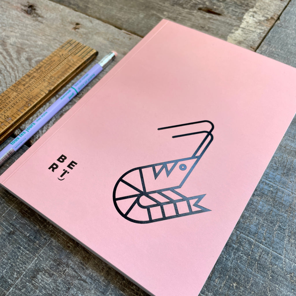 Bert Fowler Shrimp Notebook | A5 100 Plain Pages