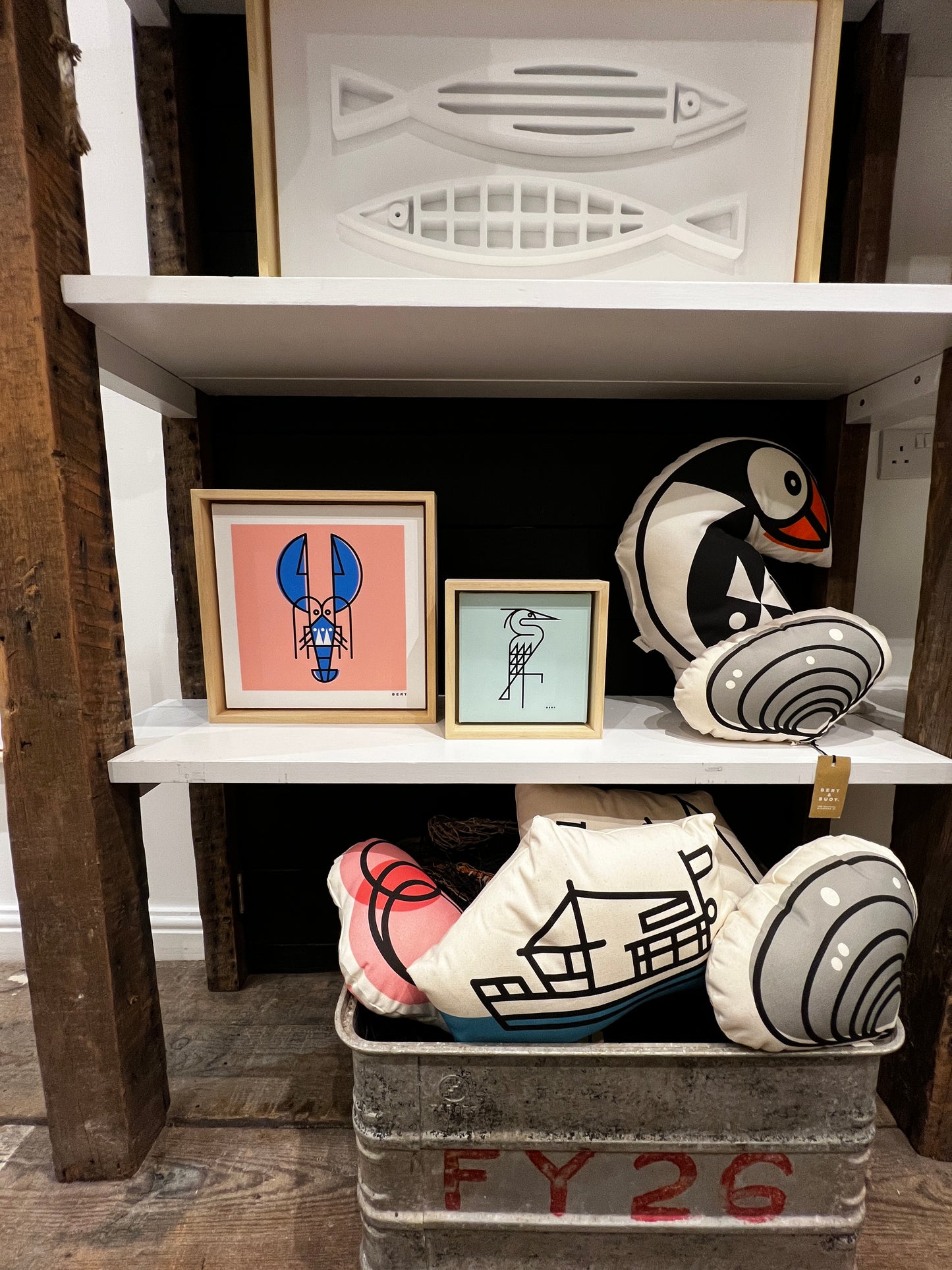 New! Lobster on Pink | Small Framed Canvas