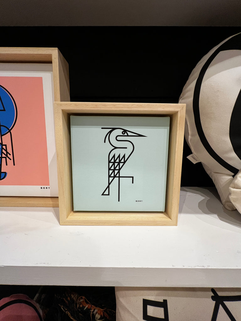 New! Heron Seafoam | Small Framed Canvas
