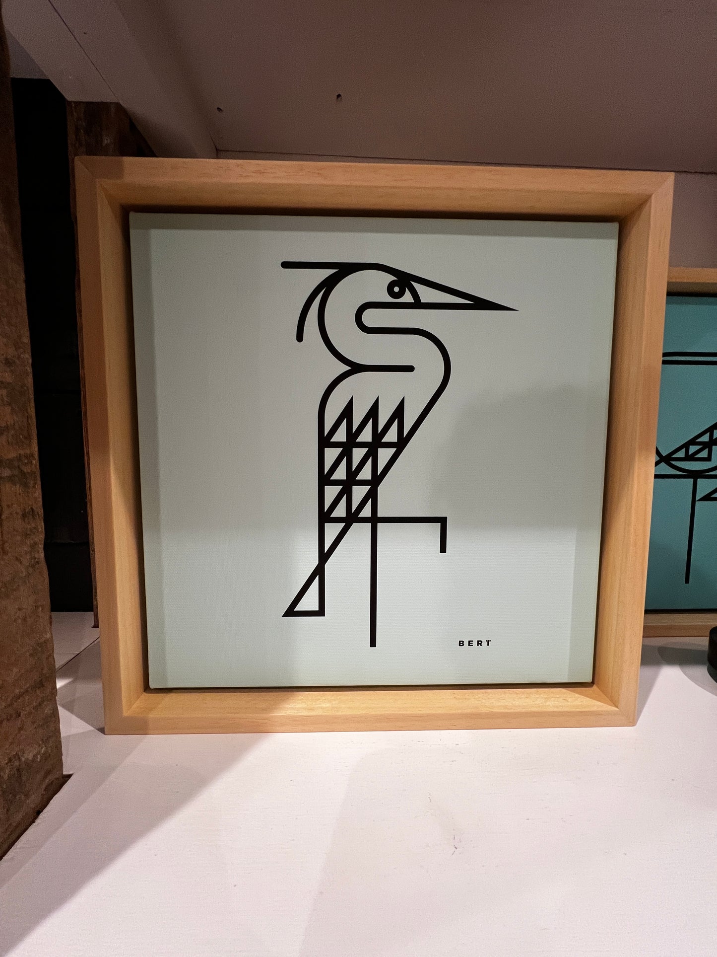 New! Heron Seafoam | Small Framed Canvas